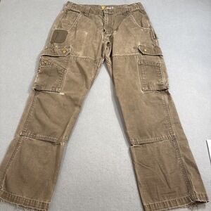 Carhartt  Cargo Work Pants  Green Ripstop Relaxed Fit B342-DFE MENS 32X30
